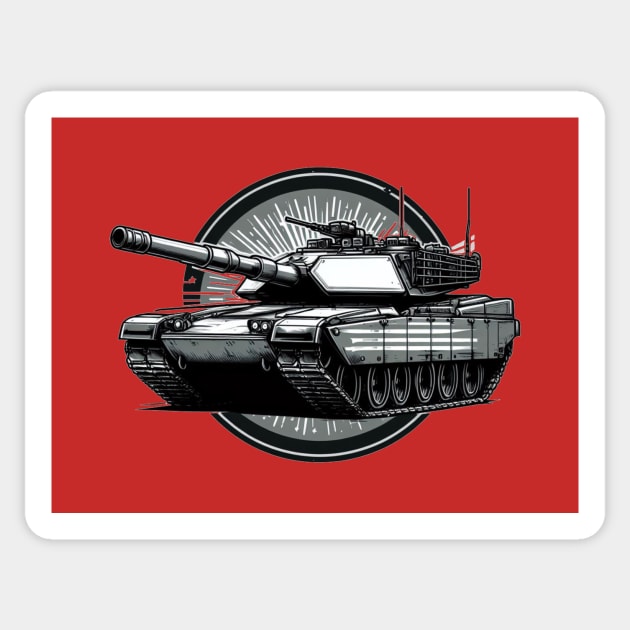 American M1 Abrams Tank: Military Art Sticker by BattlegroundGuide.com